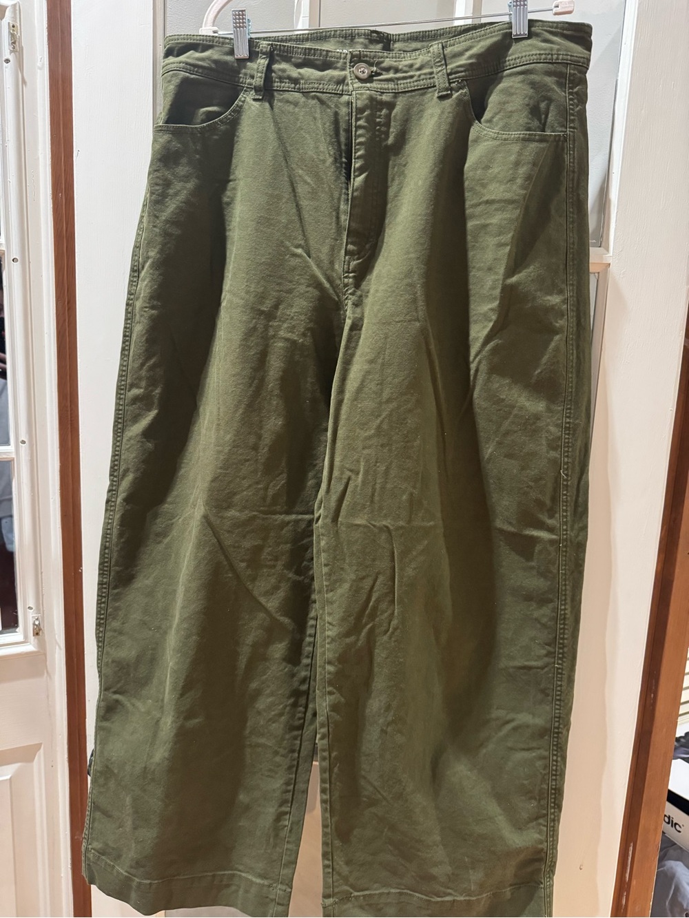 Old Navy Olive Green Wide-Leg Women's Jeans